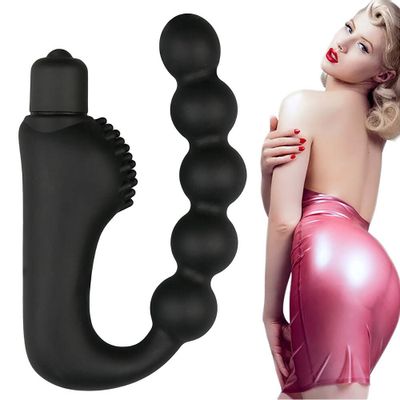10-speed silicone vibration massager adult anal bead safety black soft toy
