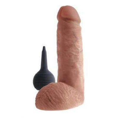 Pipedream - King Cock Squirting Cock with Balls 8" (Brown)