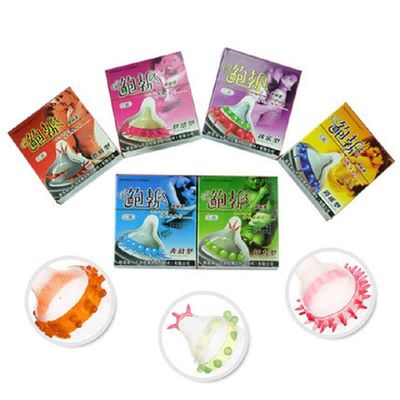 5 pcs Men Condoms Adult Sex Products Sensation Female G-spot Vaginal Stimulation Condoms Sophora Viciifolia Spike Penis Sleeve