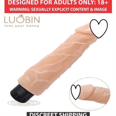 Skin Feel VIBRATING DILDO REAL FEEL VIBRATOR - USE Only MOI LUBRICANTS