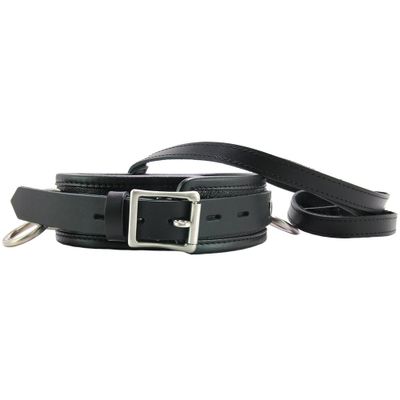 100% Leather 3 Ring Leash & Collar