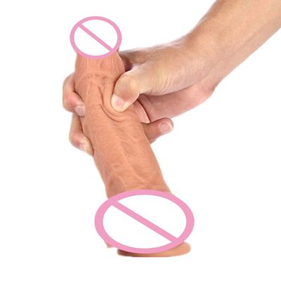 Female Masturbation Super Large Dildo Liquid Silicone Double-Layer Realistic Cock Skin Adult Toys for Women