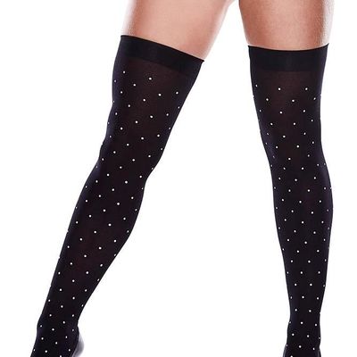 Polka Dot Opaque Thigh Highs - OSXL