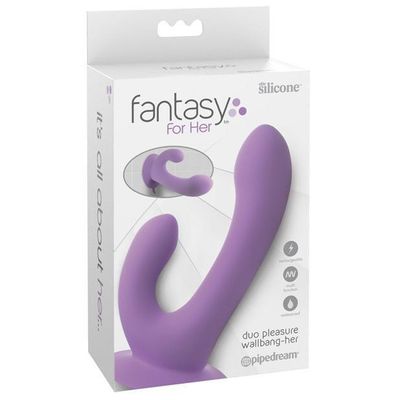 Pipedream - Fantasy For Her Duo Pleasure Wallbang Her Suction Cup Dildo (Purple)