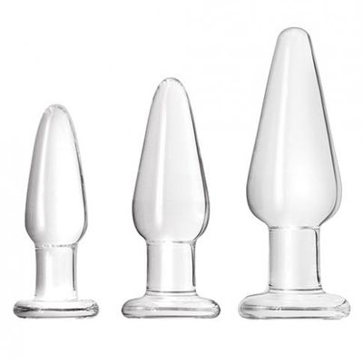 Crystal Glass Anal Trainer Tapered Kit Clear
