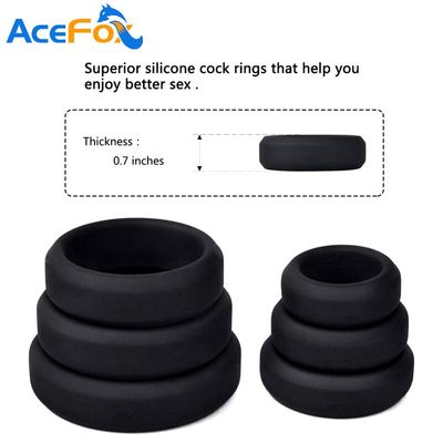 New 6 Sizes Red Silicone Cock Rings Penis Enhance Erection Ejaculation Delay Sex Toys For Men Cockring Ball Donuts Ring Sex Shop