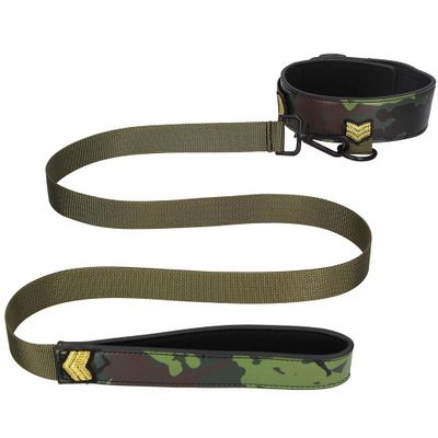Ouch! Army Themed Collar with Leash