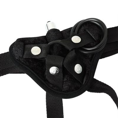 Vibrating Velvet Harness - Black