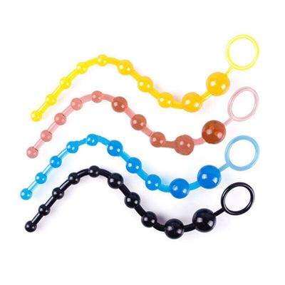 Anal Sex Toys For Women 100% Silicone Anal Beads Flexable 10 Anal Balls Adult Sex Products Butt Plugs blue/black