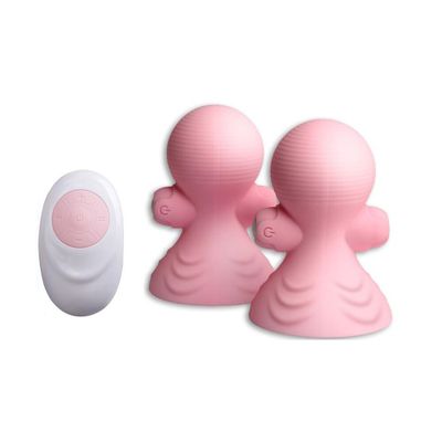 1 Pair Remote Control Silicone Nipple Sucker Breast-fed Sex Toy Pump Breast Enlargement Massager Vibrate Suction Cup