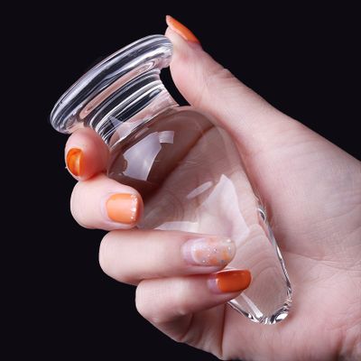 C Style Transparent Glass Anal Dildo Butt Plug Anal Beads Sex Toy for Women Adult Products for Couples Crystal Anal Stimulator