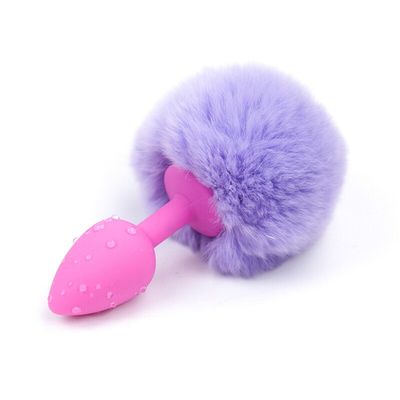 Plush Ball Rabbit Tail Anal Plug Stainless Steel Prostate Massager Butt Plug Sex toys For Women/Couple Adult Game