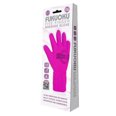 Fukuoku - Vibrating Massage Glove Right S/M (Pink)