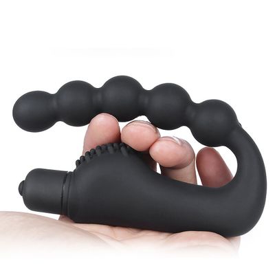 10-speed silicone vibration massager adult anal bead safety black soft toy