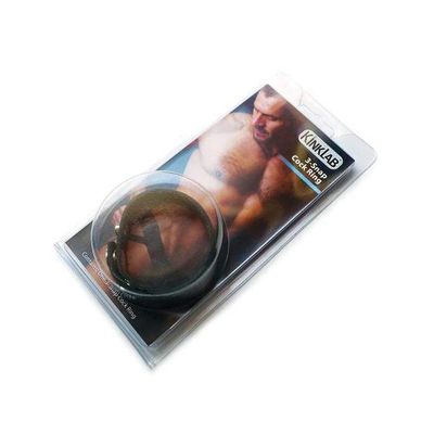 Kinklab - Leather 3 Snap Cock Ring (Black)