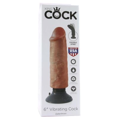 King Cock 6 Inch Vibrating Suction Dildo