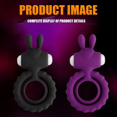 Soft Silicone Dual Vibrating Cock Ring Dick Penis Ring Cockring Adult Sex Toys for Men for Couples Enhancing Harder Erection