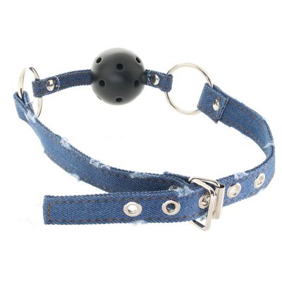 Ouch! Breathable Ball Gag with Denim Straps