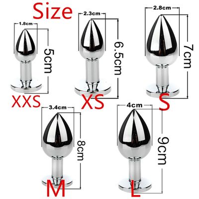 Anal Plug Sex Toys Stainless Smooth Steel Butt Plug Tail Crystal Jewelry Trainer for Women/Man Anal Dildo Adults Sex Shop