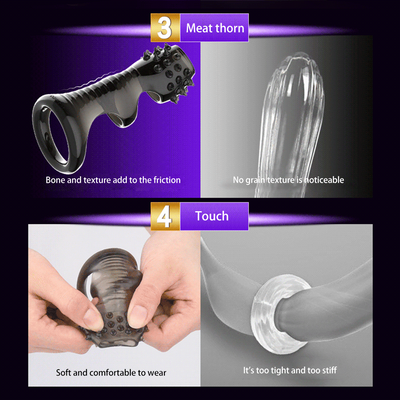 Male Penis Sleeve Ring Reusable Condom Delay Ejaculation Enlargement Condom Sex Toys For Men Foreskin Ring Sex Products Sex Shop