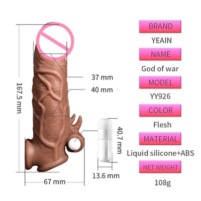 NEW Reusable Penis Sleeve Extender Realistic Penis Condom Silicone Extension Sex Toy for Men Cock Enlarger Condom Sheath Delay