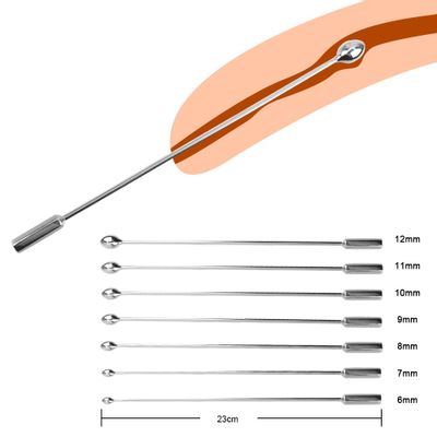 Matel Urethra Gay Male Sounding Penis Plug Inserts Stainless Steel Urethral Sound Dilator Sex Toy For Men Gay Erotic Bdsm Kit