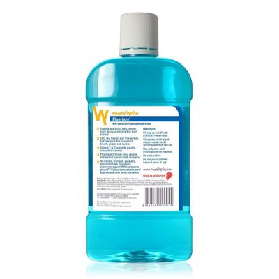 Pearlie White - Fluorinze Alcohol Free Antibacterial Fluoride Mouth Rinse 750ml (Blue)