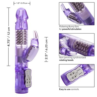 California Exotics - Jack Rabbit Waterproof 5 Rows Jack Rabbit Vibrator (Purple)