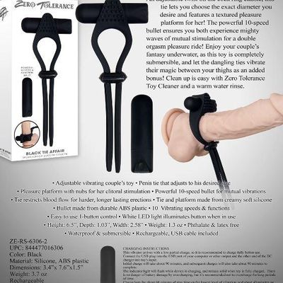 Zero Tolerance  Black Tie Affair Vibrating Cock Ring