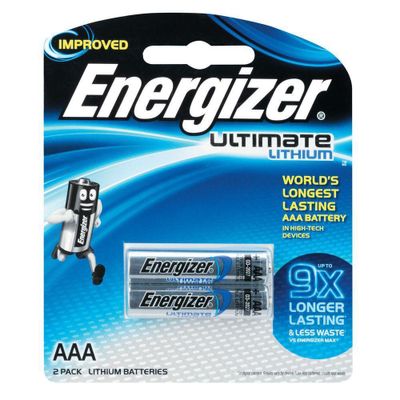 Energizer - Ultimate Lithium L92 Battery Pack of 2 AAA