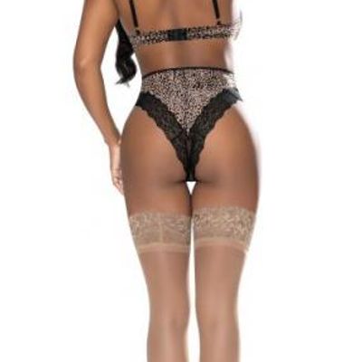 Purrfect Half Cup Teddy W/ Split Crotch Leopard 2xl