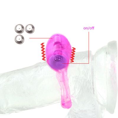 Penis Ring Vibrator for Men Penis Cock Extender Elastic Delay Vibrating Penis Rings Clit Stimulation Sextoys