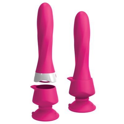 Pipedream - 3Some Myself and Us Wall Banger Deluxe Silicone Vibrator (Pink)