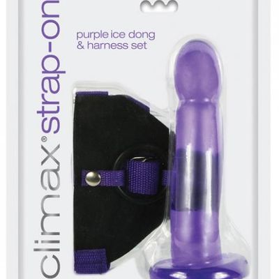 Climax Strap On Purple Ice Dong &#038; Harness Set