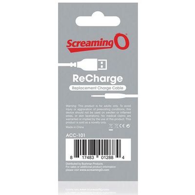 The Screaming O - Recharge Replacement Charging Cable (White)