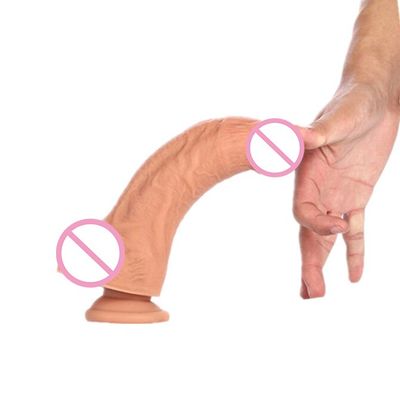 Female Masturbation Super Large Dildo Liquid Silicone Double-Layer Realistic Cock Skin Adult Toys for Women