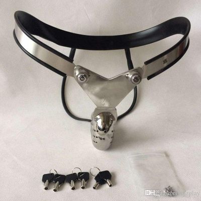 Male Chastity Devices Adjustable Stainless Steel Curve Waist Chastity Belt with Full Closed Winding Cock Cage BDSM Sex Toy