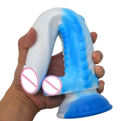 FAAK Blue and White Porcelain G-spot Vaginal Anal Oral Manual Sucker Clitoral Massager Large Particle Manual Anal Expander Shop