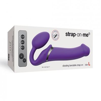Strap On Me Vibrating Bendable L Strapless Strap On &#8211; Purple