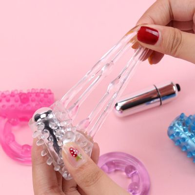 Mini Vibrators Rings Double Cockring Delay Premature Ejaculation Penis Ball Loop Lock Sex Toys Product for Men
