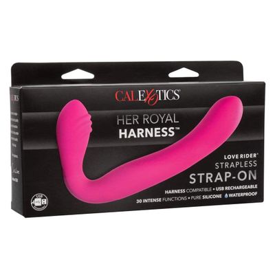 California Exotics - Her Royal Harness Rechargeable Love Rider Strapless Strap On (Pink)
