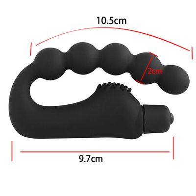 10-speed silicone vibration massager adult anal bead safety black soft toy