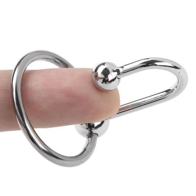 Men's Penis Stainless Rings Lock O-Ring Cock Chastity Device Cock Double Beads Penis Erection Ring for Men Delay Ejaculation