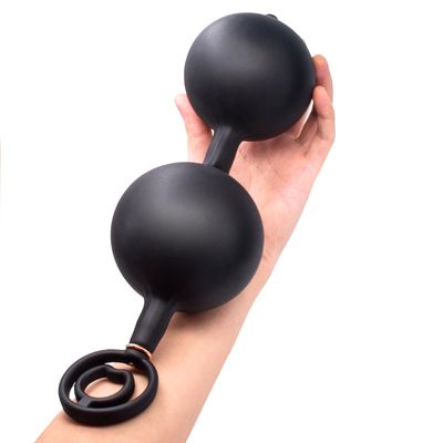 Inflatable Anal Beads With Metal Ball For G spot Stimulator Anal Dilator Big Dildo Anal Plug Sex Toy For Men Prostate Massager