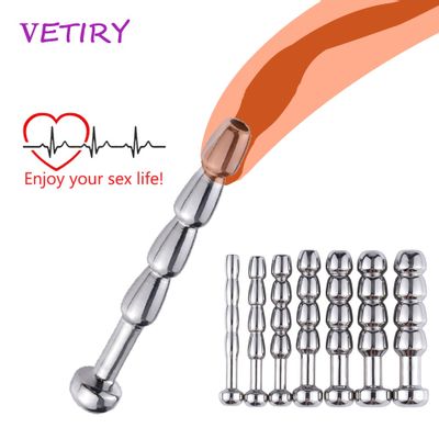 VETIRY Male Penis Plug Urethra Catheter Metal Urethral Stretcher Urethral Sound Dilator Penis Plug Erotic Sex Toy For Men