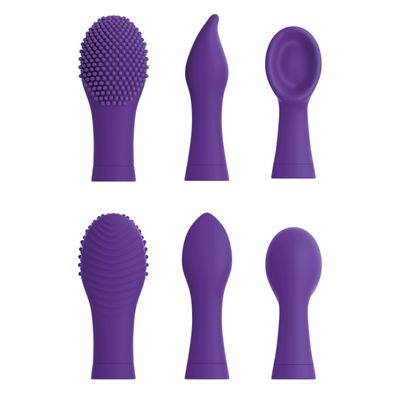 JimmyJane - Focus Sonic Vibrator with 3 Silicone Head Attachments (Purple)