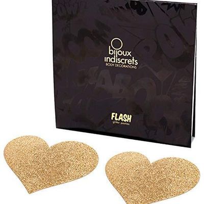 Bijoux Indiscrets - Flash Heart Pasties (Gold)