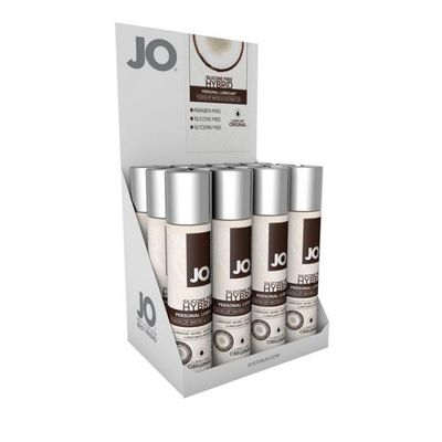 JO Silicone Free Hybrid Water Coconut Lubricant 12 Count Display