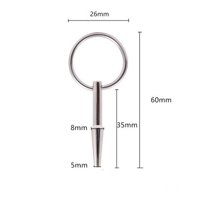 Male small size stainless steel metal urethral sound probe Prince Wand penis plug massager with pull ring BDSM sex toy for men
