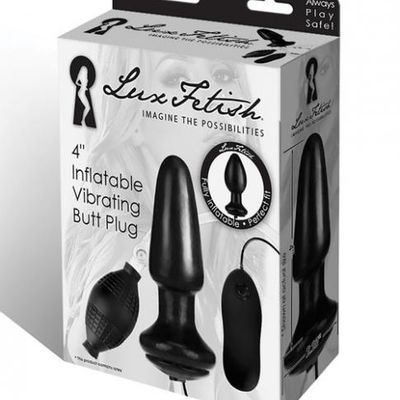 Lux Fetish 4&#8243; Inflatable Vibrating Butt Plug